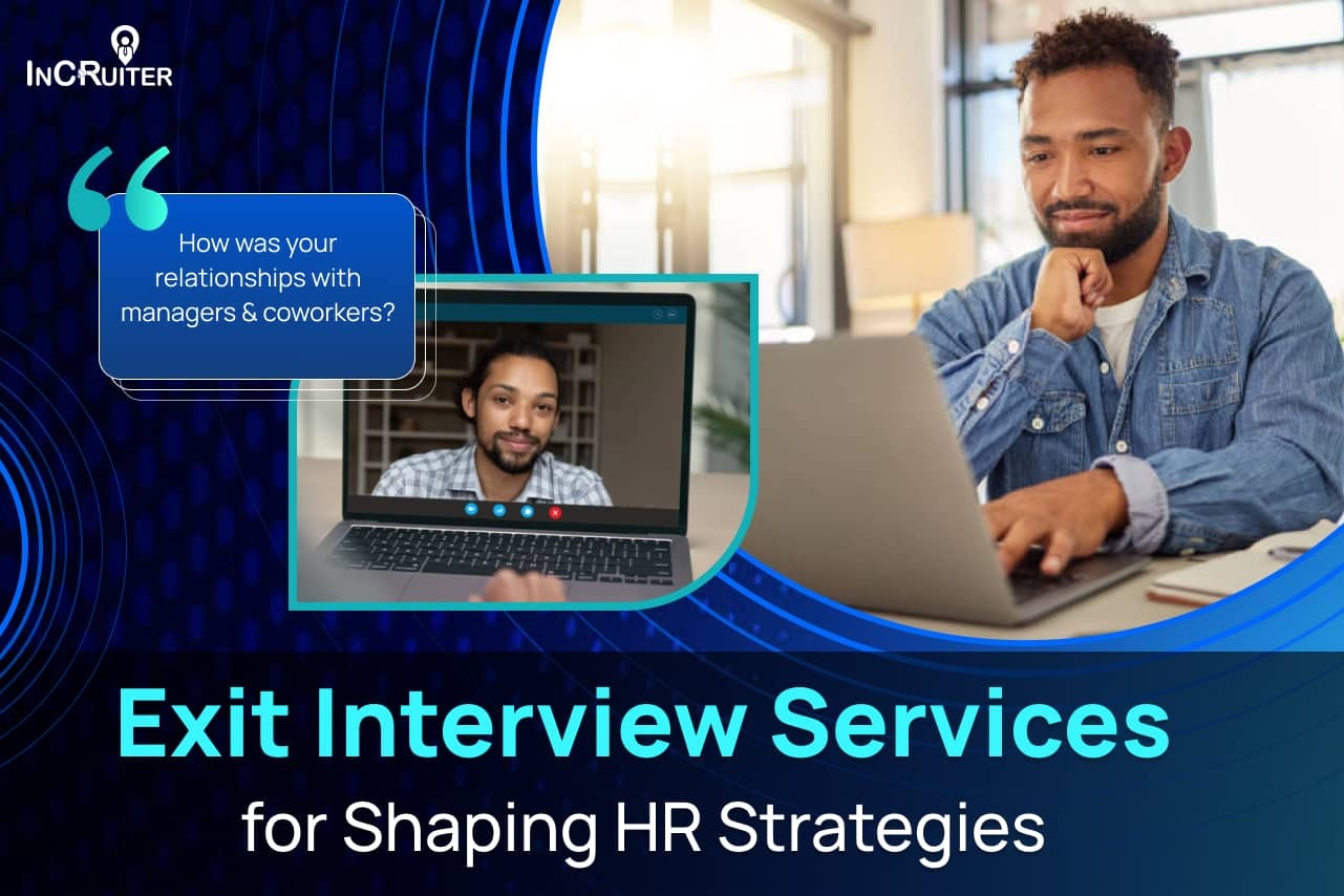  Image depicting a virtual exit interview session, emphasizing its role in improving HR strategies and insights.